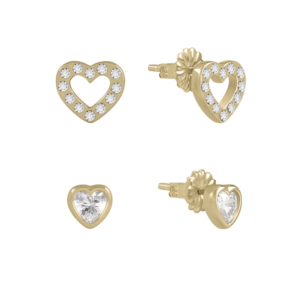 Radley Gold Tone Sterling Silver Stone Set Heart Twin Pack S