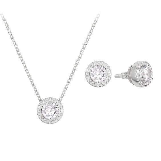 Radley Sterling Silver Cubic Zirconia Stone Set Necklace & Earring Gift Set