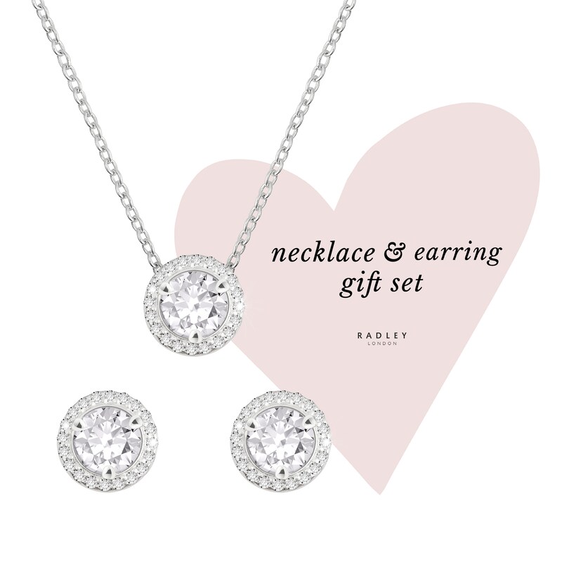 Main Image 2 of Radley Sterling Silver Cubic Zirconia Stone Set Necklace & Earring Gift Set