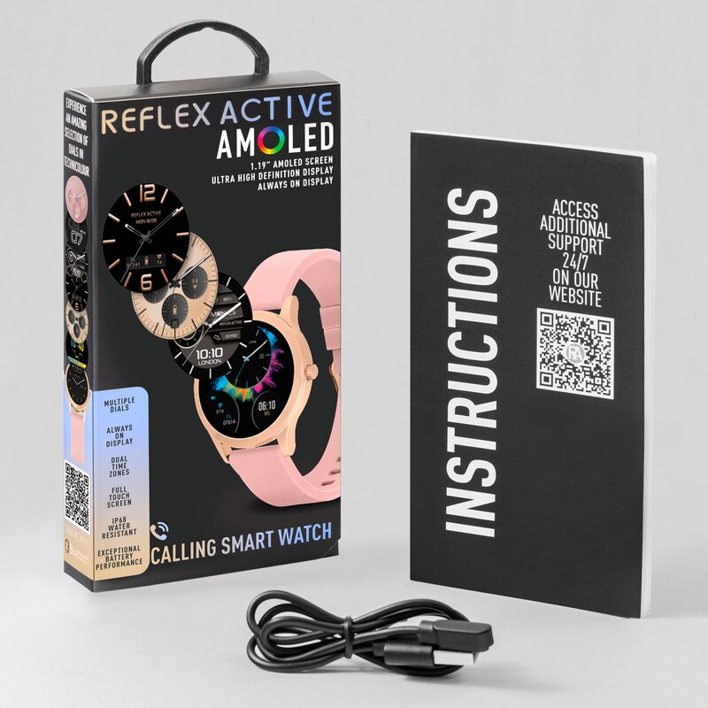 Main Image 6 of Reflex Active Series 31 Amoled Pink Silicone Strap Smart Watch