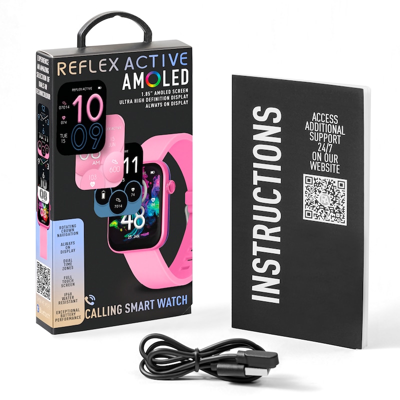 Main Image 6 of Reflex Active Series 40 Amoled Smart Aluminium Pink Strap Smart Watch