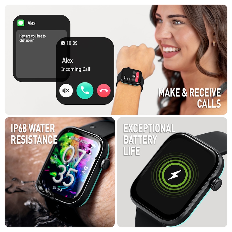Main Image 3 of Reflex Active Series 40 Amoled Smart Aluminium Charcoal Strap Smart Watch