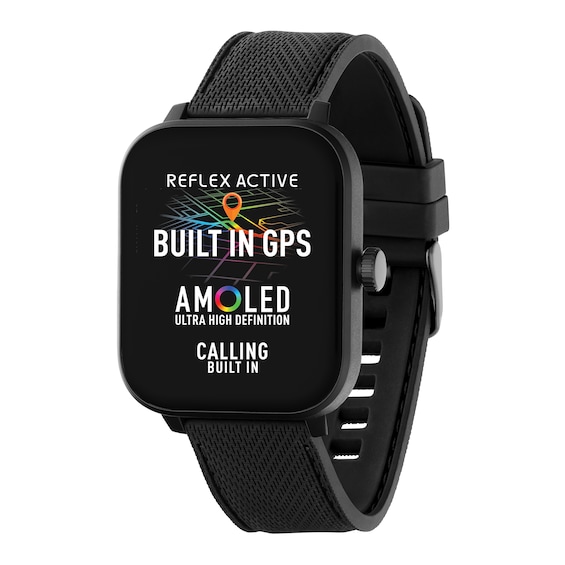 Reflex Active Series 44 Amoled Black Silicone GPS Sports Sma