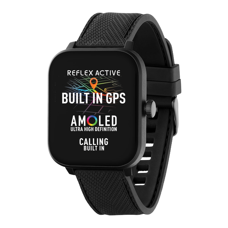 Main Image 1 of Reflex Active Series 44 Amoled Black Silicone GPS Sports Smart Watch