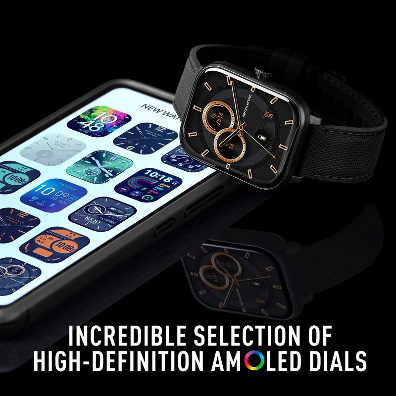 Main Image 4 of Reflex Active Series 44 Amoled Black Silicone GPS Sports Smart Watch