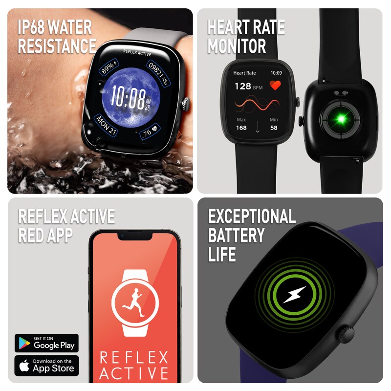 Main Image 2 of Reflex Active Series 50 Smart Black Smart Watch Interchangeable Set