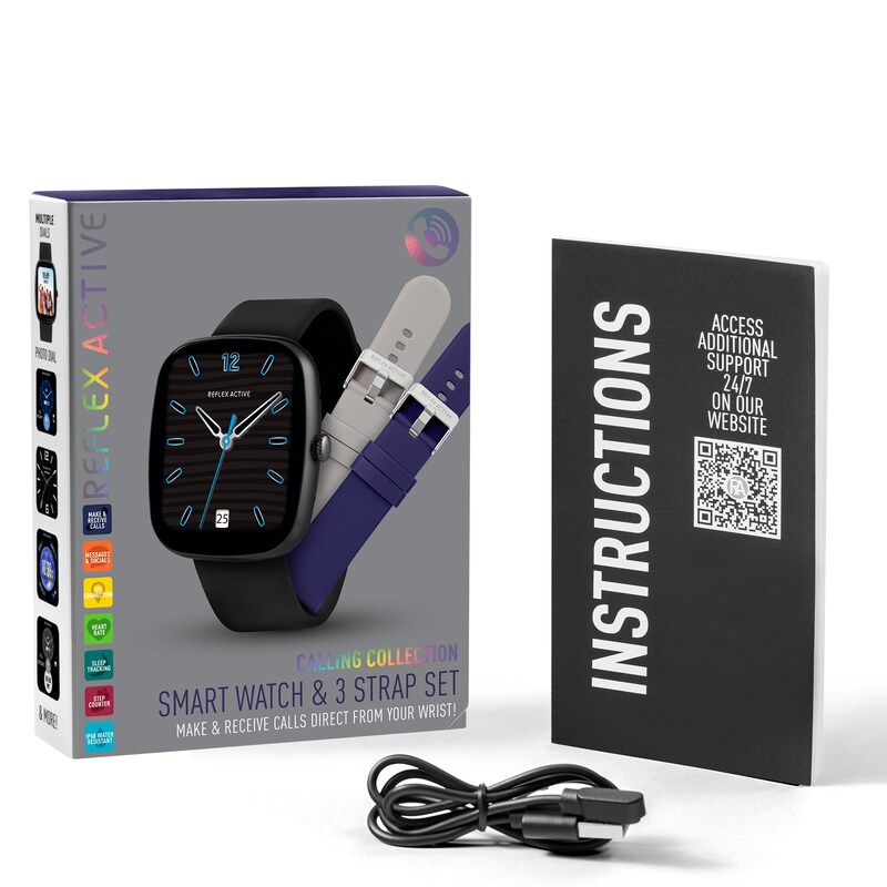 Main Image 5 of Reflex Active Series 50 Smart Black Smart Watch Interchangeable Set
