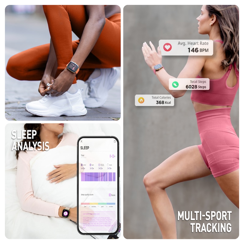 Main Image 2 of Reflex Active Series 50 Smart Pink Smart Watch Interchangeable Strap Set