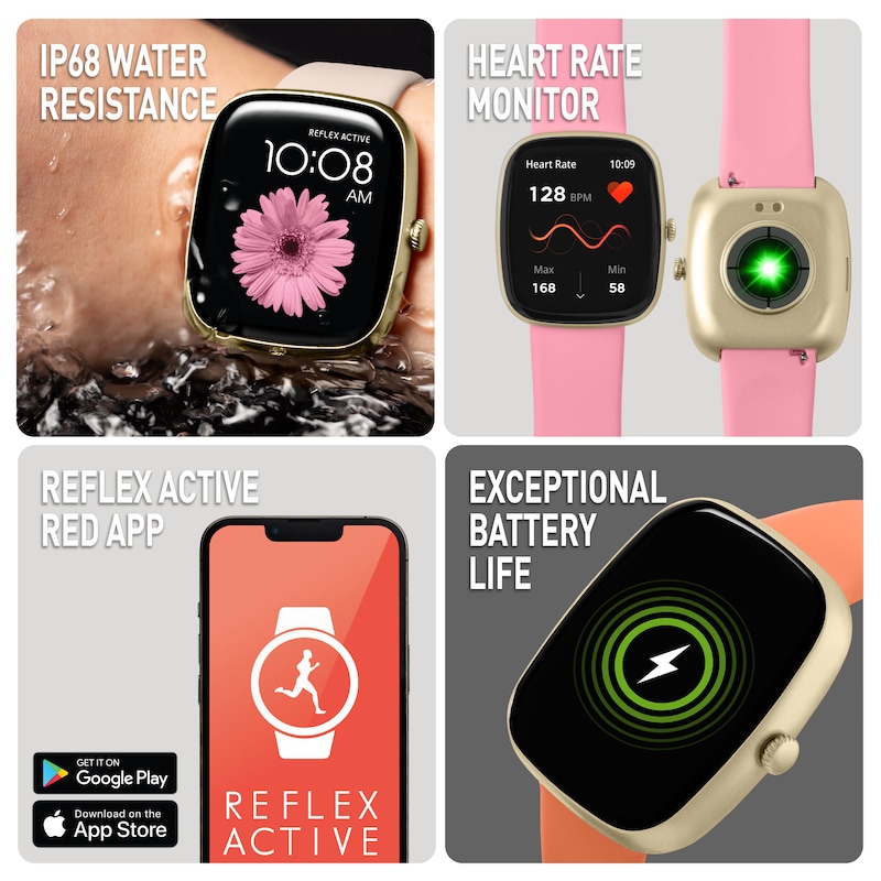 Main Image 3 of Reflex Active Series 50 Smart Pink Smart Watch Interchangeable Strap Set
