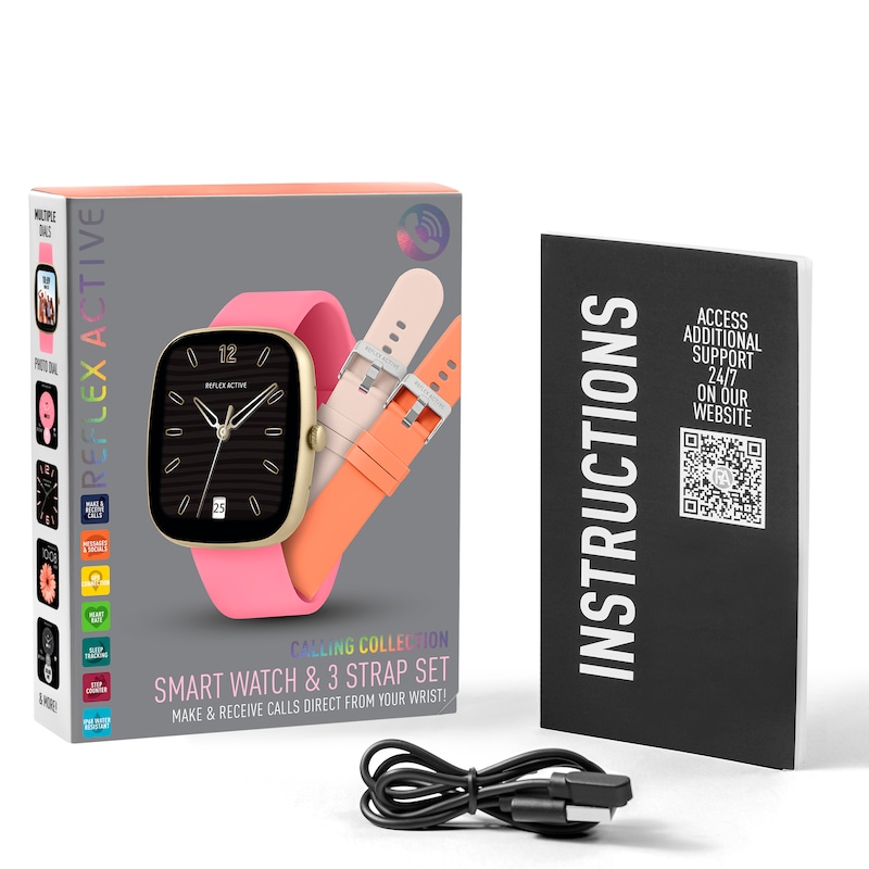 Main Image 5 of Reflex Active Series 50 Smart Pink Smart Watch Interchangeable Strap Set