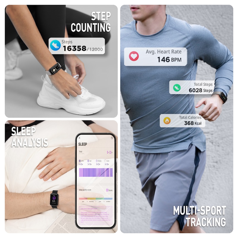 Main Image 2 of Reflex Active Series 53 Smart Black and Grey Interchangeable Strap Smart Watch
