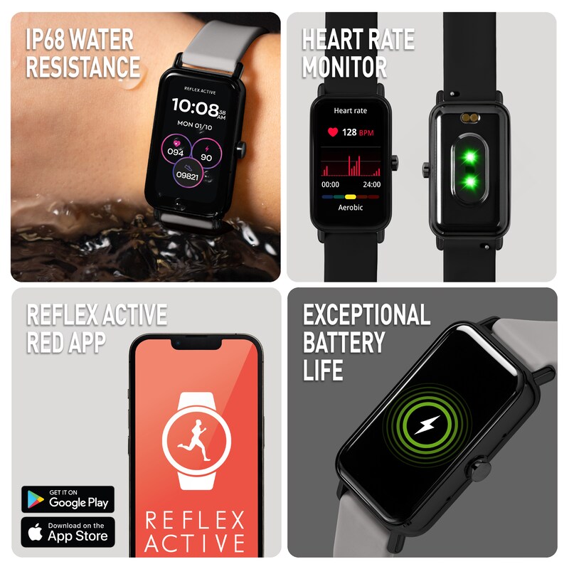Main Image 3 of Reflex Active Series 53 Smart Black and Grey Interchangeable Strap Smart Watch