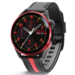 Reflex Active Series 54 Amoled GPS Black and Red Strap Smart Watch