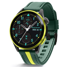 Reflex Active Series 54 Amoled GPS Green and Yellow Strap Smart Watch