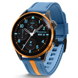 Reflex Active Series 54 Amoled GPS Blue and Orange Strap Smart Watch
