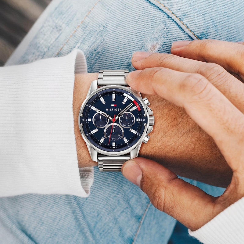 Main Image 4 of Tommy Hilfiger Men's Navy Dial Stainless Steel Bracelet Watch