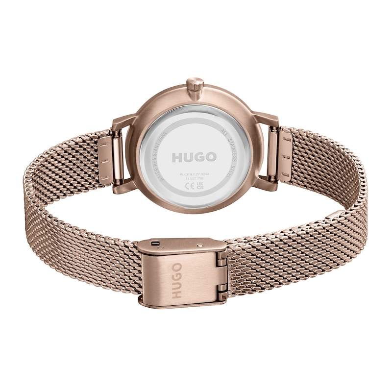 HUGO #CHERISH Ladies' Rose Gold Tone Mesh Bracelet Watch