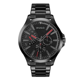 HUGO #LEAP Men's Black IP Bracelet Watch