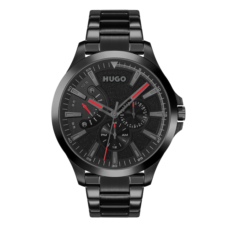 Main Image 1 of HUGO #LEAP Men's Black IP Bracelet Watch