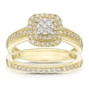 Thumbnail Image 1 of Perfect Fit 9ct Yellow Gold 0.55ct Diamond Cushion Cluster Bridal Set