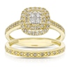 Thumbnail Image 1 of Perfect Fit 9ct Yellow Gold 0.40ct Diamond Cushion Cluster Bridal Set