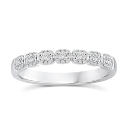 Perfect Fit 9ct White Gold 0.16ct Diamond Vintage Eternity Ring