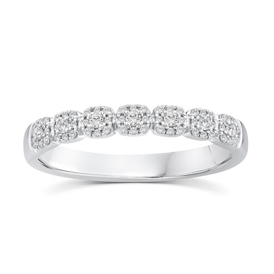 Perfect Fit 9ct White Gold 0.16ct Diamond Vintage Eternity R