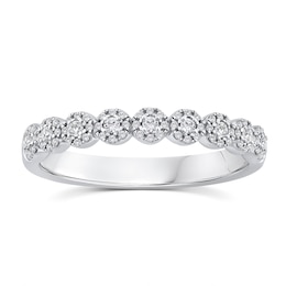 Perfect Fit 9ct White Gold 0.20ct Diamond Vintage Round Eternity Ring
