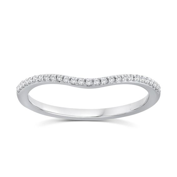 Perfect Fit 9ct White Gold 0.10ct Diamond Curved Eternity Ring