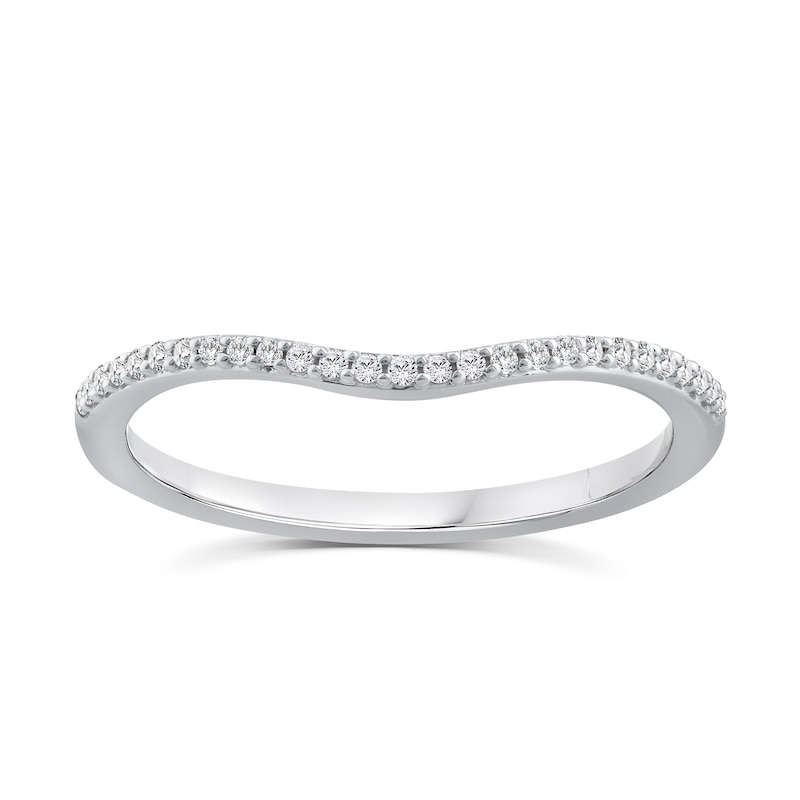Main Image 1 of Perfect Fit 9ct White Gold Curved Eternity 0.10ct Diamond Ring