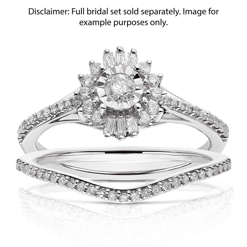 Main Image 2 of Perfect Fit 9ct White Gold Curved Eternity 0.10ct Diamond Ring