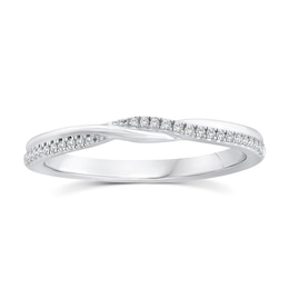 Perfect Fit Argentium Silver Diamond Twisted Eternity Ring