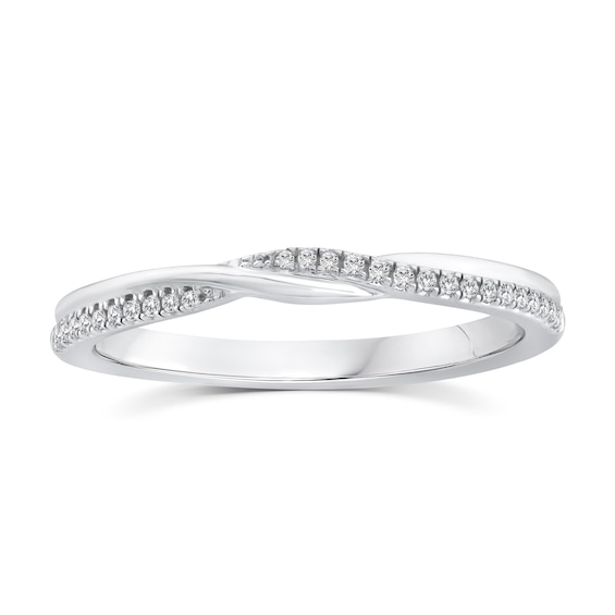 Perfect Fit Argentium Silver Diamond Twisted Eternity Ring