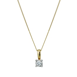 9ct Gold Diamond Pendant Necklace