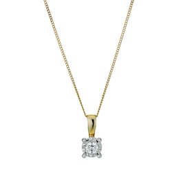 9ct Gold Diamond Pendant Necklace