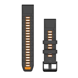 Garmin Fenix 8 Quick Fit 22mm Graphite/ Spark Orange Silicone Strap