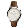 Thumbnail Image 0 of Fossil Men's White Chronograph Dial Brown Leather Strap Watch