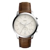 Thumbnail Image 1 of Fossil Men's White Chronograph Dial Brown Leather Strap Watch