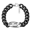 Thumbnail Image 1 of Diesel Men's Black Stainless Steel Oval D Chain Bracelet
