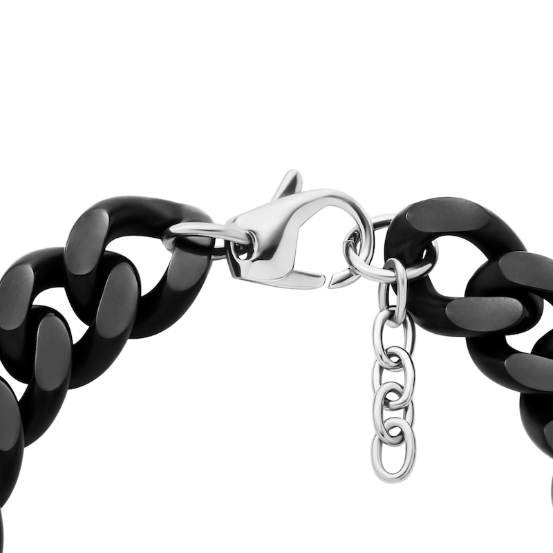 Main Image 2 of Diesel Men's Black Stainless Steel Oval D Chain Bracelet