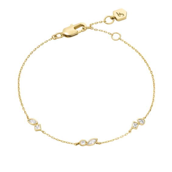 Fossil Women's Ellis Toi Et Moi Gold Tone Station Bracelet