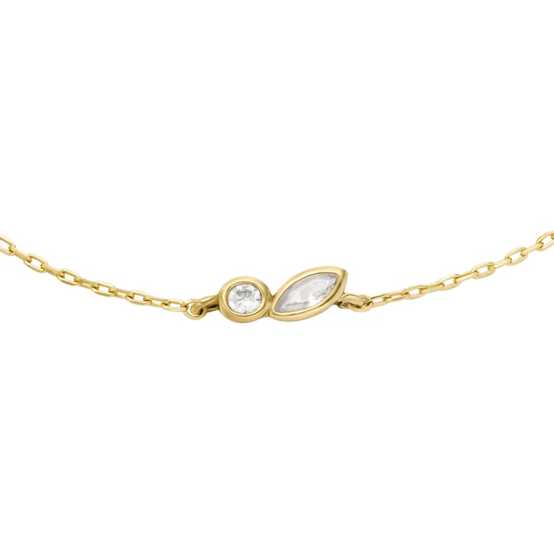 Main Image 2 of Fossil Women's Ellis Toi Et Moi Gold Tone Station Bracelet