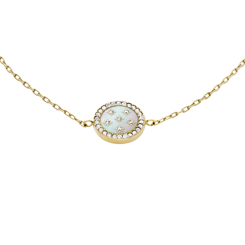 Main Image 2 of Fossil Women's Classic Mother of Pearl Gold Tone Stainless Steel Station Bracelet