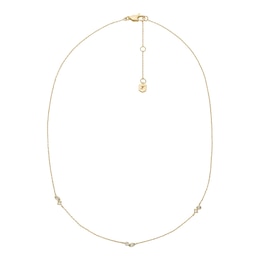 Fossil Ladies' Ellis Toi Et Moi Gold Tone Station Necklace