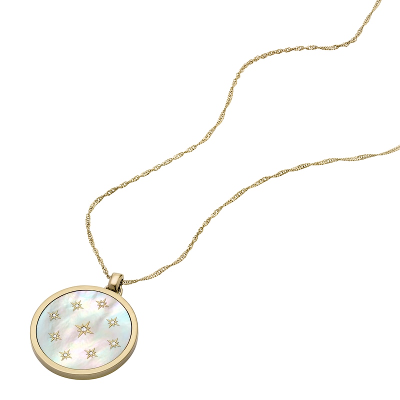 Main Image 4 of Fossil Women's Classic Mother of Pearl Gold Tone Stainless Steel Pendant Necklace
