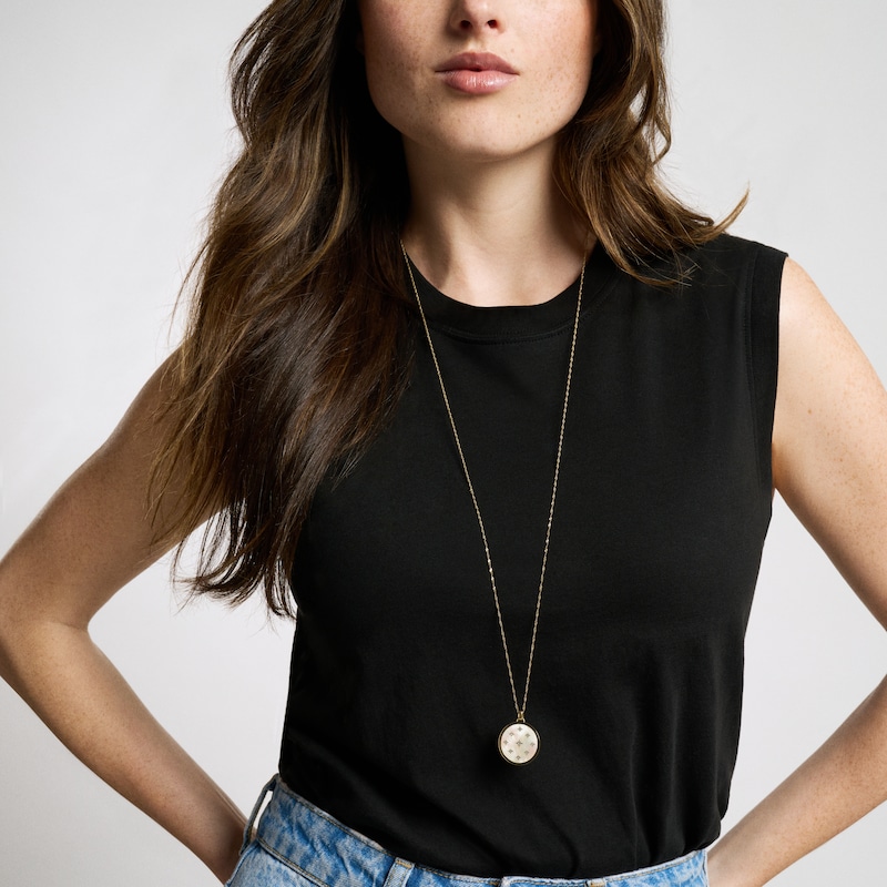 Main Image 5 of Fossil Women's Classic Mother of Pearl Gold Tone Stainless Steel Pendant Necklace