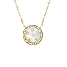 Fossil Ladies' Classic Mother of Pearl Gold Tone Stainless Steel Pendant Necklace