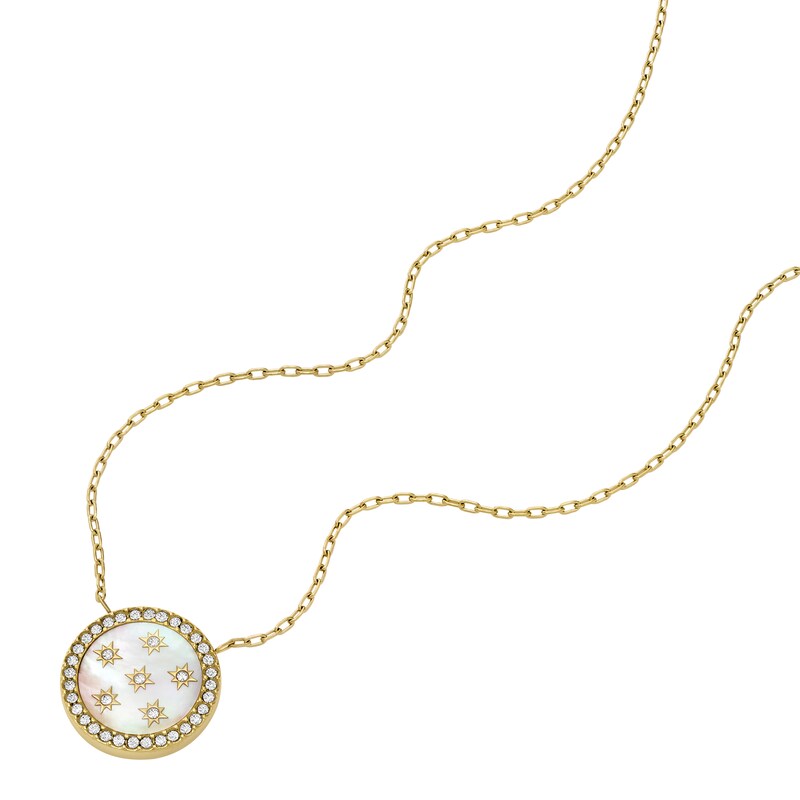 Main Image 4 of Fossil Women's Classic Mother of Pearl Gold Tone Stainless Steel Pendant Necklace