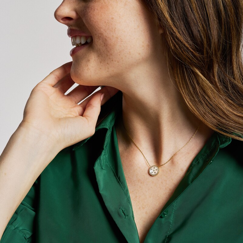 Main Image 5 of Fossil Women's Classic Mother of Pearl Gold Tone Stainless Steel Pendant Necklace