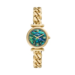 Fossil Carlie Ladies' Marble Dial Gold Tone Stainless Steel Bracelet Watch